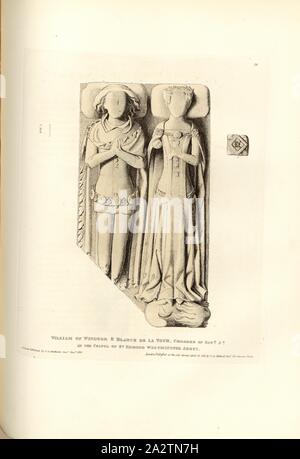 Wilhelm von Windsor, Grab von Blanche de la Tour und William von Windsor an der Westminster Abbey, unterzeichnet: Gezeichnet und Geätzt durch C.A. Stothard Jun, herausgegeben von C.A. Stothard Jun, Abb. 88, 79, nach S. 60, Stothard, Charles Alfred Jun (gezogen, geätzt und publ.), Charles Alfred Stothard, Alfred John Kempe: Das monumentale Bildnisse von Großbritannien: aus unserem Kathedralen und Kirchen ausgewählt, mit dem Ziel das Zusammenbringen, und die Erhaltung der richtigen Darstellungen der besten historischen Abbildungen vorhanden, von der normannischen Eroberung der Herrschaft von Heinrich der Achte: Dedizierte durch die Erlaubnis, die Prinz Stockfoto