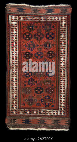 Teppich "Baluchi" Menschen, 1850-1875, Wolle, 37 x 69 cm, 94,0 x 175,3 cm, Textil und Mode Kunst Stockfoto