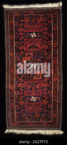 Teppich "Baluchi" Menschen, 1850-1875, Wolle, 20 x 44 in., Textil und Mode Kunst Stockfoto