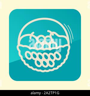 Obstkorb Umrisse Symbol. Ernte. Thanksgiving Vektor-illustration, eps 10. Stock Vektor