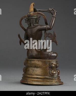 Manjusri, Qing Dynastie, Qing Dynasty, 1700-1899, bronze, 11-1/4 in., tibetanische, nepalesische, asiatische Kunst Stockfoto