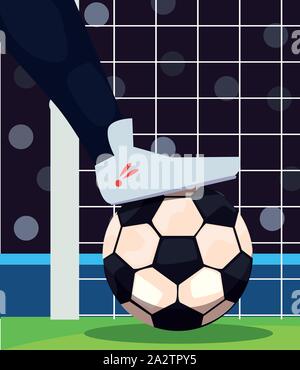 Eine klassische schwarze und weiße Fußball Vector Illustration Design Stock Vektor