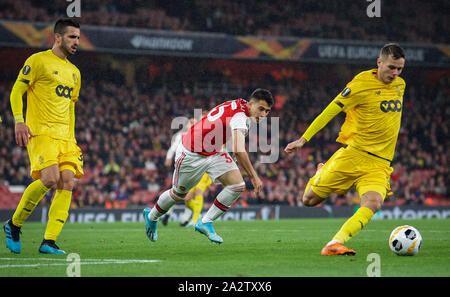 London, Großbritannien. 03 Okt, 2019. Gabriel Martinelli von Arsenal während der UEFA Europa League Spiel zwischen Arsenal und Standard Lüttich im Emirates Stadium, London, England am 3. Oktober 2019. Foto von Andrew Aleks. Credit: PRiME Media Images/Alamy leben Nachrichten Stockfoto