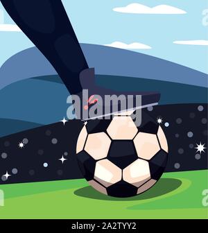 Eine klassische schwarze und weiße Fußball Vector Illustration Design Stock Vektor