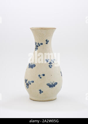 Vase Ming Dynastie, Ming dynasty, 1621-1627, Porzellan, unterglasur, 10-1/4 x 3-13/16 (Durchm.)., Asiatische Kunst Stockfoto