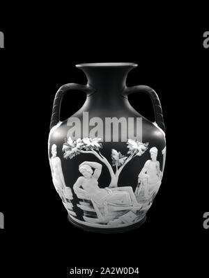 Vase (Kopie des Portland Vase), Josiah Wedgwood und Söhne, Hersteller (Englisch), ca. 1790, Steinzeug, H: 10 in., die dekorativen Künste Stockfoto