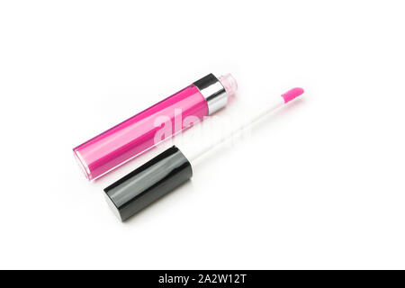 Lip Gloss auf weißem Hintergrund Stockfoto