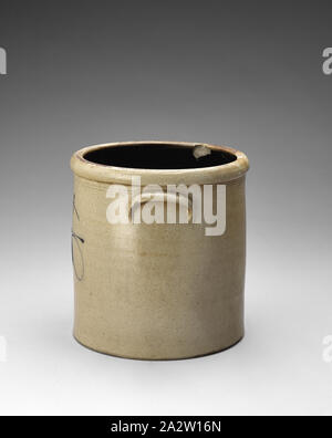 Jar, Unbekannt, um 1840, Steinzeug, 11-1/2 x 11-3/4 x 12 in., American, die dekorativen Künste Stockfoto