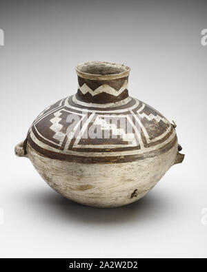 Jar, Anasazi, 900-1300, Steingut, Pigment, 10-3/4 x 13 x 12 in., Native Kunst der Americas Stockfoto