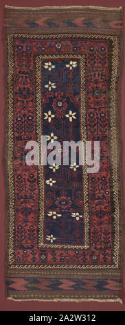 Teppich "Baluchi" Menschen, 1850-1875, Wolle,38-1/2 x 94 in., Textil und Mode Kunst Stockfoto