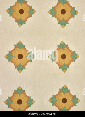 Steppdecke, Unbekannt, 1920 und 1940, Baumwolle, Applizierten und gesteppten, 102 x 82 in., American, Textil und Mode Kunst Stockfoto