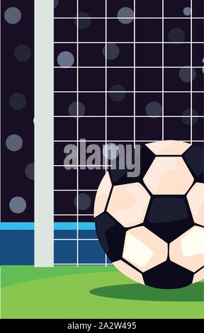 Eine klassische schwarze und weiße Fußball Vector Illustration Design Stock Vektor