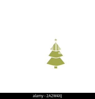Weihnachtsbaum. Baum Symbol in flacher Ausführung. Weihnachten cartoon Hintergrund. merry Tanne Fichte. Abbildung: Winter auf Weiß isoliert. Kiefer. Stock Vektor