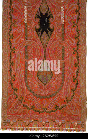 Schal, Ende 1860 - Anfang 1870 s, Wolle, 139, Dichtung; * 26274 mit ein wenig Wachs noch auf. Dies zeigt an, dass es eindeutig für den Export., Textil und Mode Kunst Stockfoto