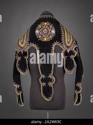 Zeremonielle Tunika, Amharisch, Anfang 1900, Seide, Samt, Metall Verzierungen, 37-1/2 x 63-1/2-in., Textil und Mode Kunst Stockfoto