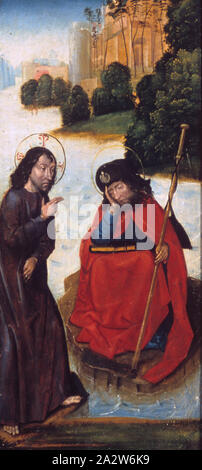 Die Wunder des Heiligen Jakobus, der Meister des die Legende von St. Godelieve (Flämische), ca. 1500, Öl auf Leinwand, 32 x 70 in. (Geschlossen), 32 x 138 in. (Öffnen), europäische Malerei und Skulptur vor 1800 Stockfoto