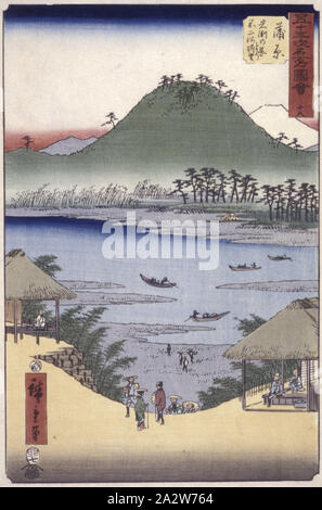 Kambara, Utagawa Hiroshige 歌川広重 (Japanisch, 1797-1858), Tusche auf Papier, Farbe holzschnitt, keine Messung details., Asiatische Kunst Stockfoto