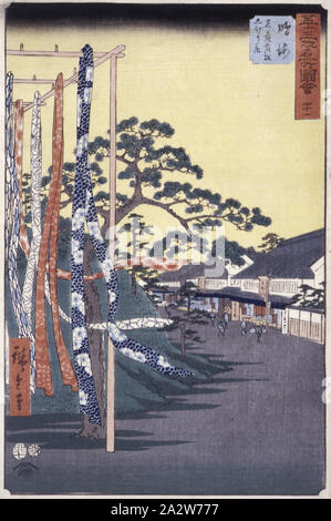 Station 41, Narumi, Utagawa Hiroshige 歌川広重 (Japanisch, 1797-1858), 1855, Tinte auf Papier, Farbe, Holzschnitt, keine Messung details., Asiatische Kunst Stockfoto