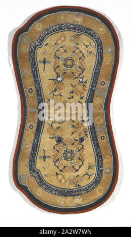 Sattel Wolldecke, 1800-1825, Wolle, Baumwolle, 52-1/8 x 26-5/8-in.-, Label: Schwarze Tinte Manuskript Notation im 19. Jahrhundert Hand, Textil und Mode Kunst Stockfoto