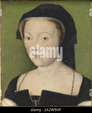 Portrait von Marie de Guise, Kreis von Corneille de Lyon (Niederländischen, 1500-1575), um 1550, Öl auf Leinwand, 5-1/2 x 4-1/8 in. 13-5/8 x 12-1/2-in. (Gerahmt), europäische Malerei und Skulptur vor 1800 Stockfoto