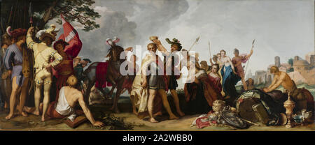 Krönungsszene, Abraham Bloemaert (Niederländisch, 1566-1651), 1629, Öl auf Leinwand, 35-1/2 x 85-1/2-in., Europäische Malerei und Skulptur vor 1800 Stockfoto