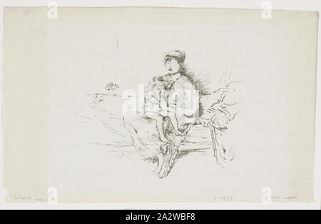 Mutter und Kind Nr. 2, James Abbott Mcneill Whistler (American, 1834-1903), 1891, Lithographie auf Elfenbein webte Papier, 6-7/8 x 8 in. (Bild) 9 x 14-1/2-in. (Blatt), gestempelt, verso, l: R B P [Rosalind Birnie Philip] (Lugt 407 Stockfoto