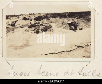 Fotografie - jetzt Szene an Suvla', Gallipoli, Türkei, Private John Lord, der Erste Weltkrieg, 1915, schwarz-weiß Foto, Schnee auf die Landschaft um Suvla Bay, Gallipoli. Zu einem kleinen Notebook als Foto Album verwendet, mit 55 schwarz-weiß Fotografien der Anzac Soldaten Mudros in Ägypten und Gallipoli während des Ersten Weltkrieges die Fotografien von einer australischen Soldaten genommen wurden, Sergeant John Lord oder ein anderer Soldat Stockfoto