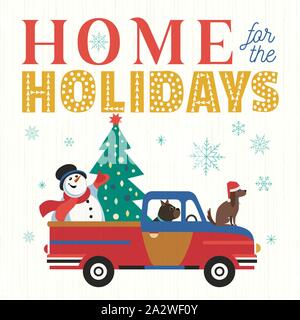 Happy Holidays handgezeichnetes Vektor-Poster Stock Vektor