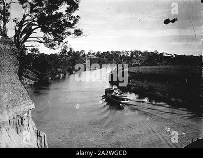 Negative - Bairnsdale Bezirk, Victoria, ca. 1930, 'J C D'Fähre auf den Mitchell River Stockfoto