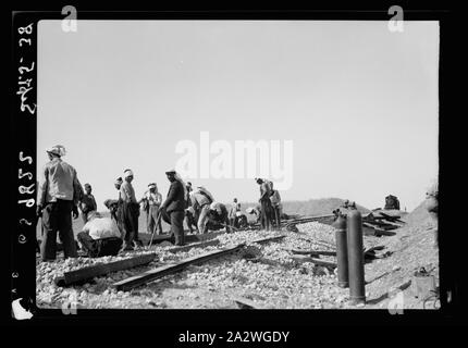 Reparaturen an Lydda-Jerusalem Eisenbahn, Sept. 5, 38 Stockfoto