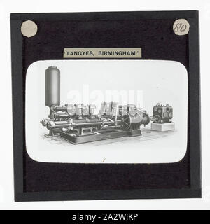 Lantern Slide-Tangyes Ltd, Birmingham, England, um 1910, eine der 239 Glas Laterne Folien, Produkte von Tangyes begrenzt Ingenieure von Birmingham, England hergestellt. Die Bilder gehören verschiedene Produkte wie Motoren, Kreiselpumpen, Hydraulikpumpen, Gasproduzenten, Materialprüfung, Pressen, Werkzeugmaschinen, Hydraulikzylinder etc. Tangyes war ein Unternehmen, das von 1857 bis 1957 betrieben. Sie produziert eine Vielzahl von Engineering Stockfoto