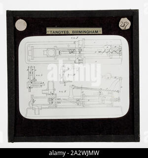 Lantern Slide-Tangyes Ltd, Schaltplan, um 1910, eine der 239 Glas Laterne Folien, Produkte von Tangyes begrenzt Ingenieure von Birmingham, England hergestellt. Die Bilder gehören verschiedene Produkte wie Motoren, Kreiselpumpen, Hydraulikpumpen, Gasproduzenten, Materialprüfung, Pressen, Werkzeugmaschinen, Hydraulikzylinder etc. Tangyes war ein Unternehmen, das von 1857 bis 1957 betrieben. Sie produziert eine Vielzahl von Engineering Stockfoto