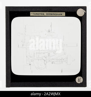 Lantern Slide-Tangyes Ltd, Schaltplan, um 1910, eine der 239 Glas Laterne Folien, Produkte von Tangyes begrenzt Ingenieure von Birmingham, England hergestellt. Die Bilder gehören verschiedene Produkte wie Motoren, Kreiselpumpen, Hydraulikpumpen, Gasproduzenten, Materialprüfung, Pressen, Werkzeugmaschinen, Hydraulikzylinder etc. Tangyes war ein Unternehmen, das von 1857 bis 1957 betrieben. Sie produziert eine Vielzahl von Engineering Stockfoto