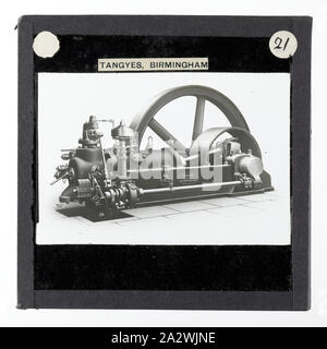 Lantern Slide-Tangyes Ltd, Gasmotor, um 1910, eine der 239 Glas Laterne Folien, Produkte von Tangyes begrenzt Ingenieure von Birmingham, England hergestellt. Die Bilder gehören verschiedene Produkte wie Motoren, Kreiselpumpen, Hydraulikpumpen, Gasproduzenten, Materialprüfung, Pressen, Werkzeugmaschinen, Hydraulikzylinder etc. Tangyes war ein Unternehmen, das von 1857 bis 1957 betrieben. Sie produziert eine Vielzahl von Engineering Stockfoto