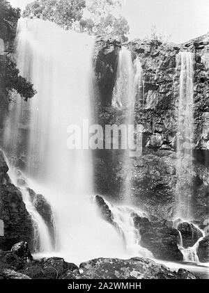 Negative - Lal Lal fällt, Moorabool Fluss, Victoria, 30 Sep 1896, Moorabool fällt Stockfoto