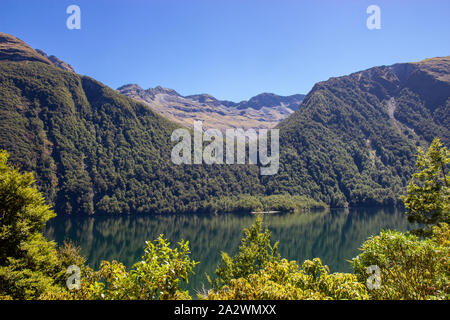 Blick auf den Lake Gunn im Fjordland National Park Stockfoto