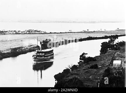 Negative - Bairnsdale Bezirk, Victoria, circa 1935, Der "Gippsland' Dampfgarer auf den Mitchell River Eagle Point Stockfoto