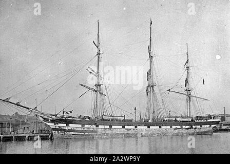 Negative - Launceston, Tasmanien, ca. 1900, die Barke "Lake Superior' an der Wharf in der Tamar River Stockfoto