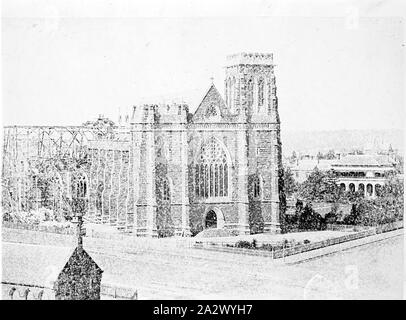 Negative - East Melbourne, Victoria, ca. 1885, St Patrick's Cathedral im Bau Stockfoto