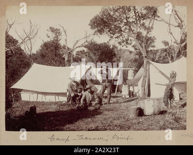 Fotografie -' Camp an der Hose, Flinders Island', 1893, 69 schwarz-Weiß und Sepia getont Fotografien in einem gebundenen Album [sechs von denen sind lose] von einem J Campbell während ein Feld Naturforscher "Club für Victoria wissenschaftliche Expedition zu der Furneaux Gruppe von Inseln, Bass Strait, im November 1893 Stockfoto