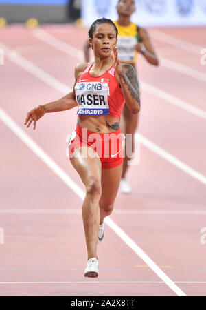 Salwa Eid Naser (Barhein). 400 Meter Goldmedaille. IAAF Leichtathletik-Weltmeisterschaften, Doha 2019 Stockfoto