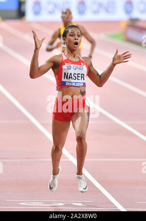 Salwa Eid Naser (Barhein). 400 Meter Goldmedaille. IAAF Leichtathletik-Weltmeisterschaften, Doha 2019 Stockfoto