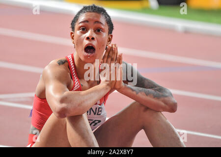 Salwa Eid Naser (Barhein). 400 Meter Goldmedaille. IAAF Leichtathletik-Weltmeisterschaften, Doha 2019 Stockfoto