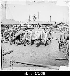 Richmond, Virginia gefangen Belagerung Waffen auf Rocketts; Stockfoto