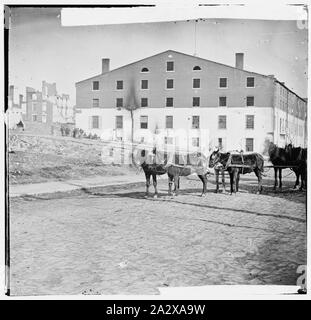 Richmond, Virginia. Libby Gefängnis. (Sechs-mule Team im Vordergrund) Stockfoto
