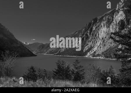 Seton Lake # 7201 (B&W) BC Kanada Stockfoto