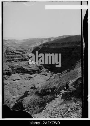 Straße nach Hebron, Mar Saba usw. nach unten schauen. Der Mar Saba Schlucht Stockfoto