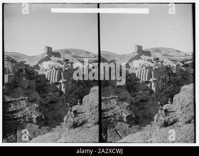 Straße nach Hebron, Mar Saba, etc. Die Suche nach Mar Saba Schlucht. Stockfoto