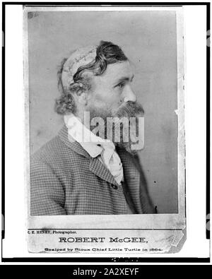 Robert McGee, skalpiert von Sioux Chief kleine Schildkröte 1864/E.E. Henry, Fotograf. Stockfoto