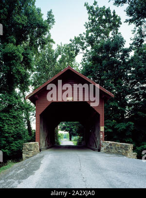 Roddy Straße Covered Bridge in der Nähe von Guymon in Frederick County, Maryland, gebaut um 1850 Stockfoto